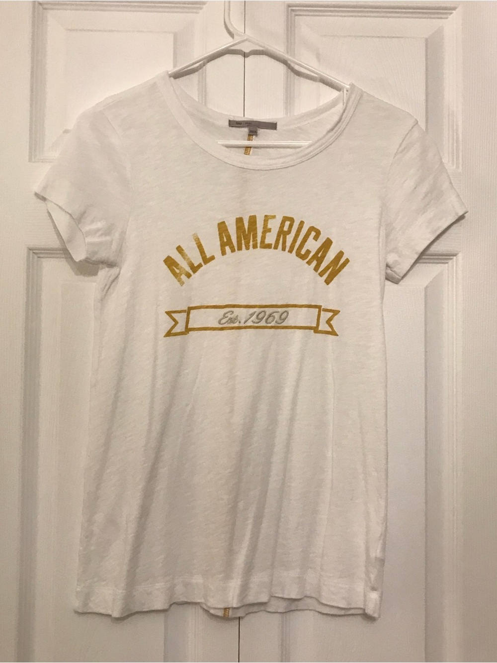 White Short Sleeve 'All American' Gap Graphic Tee